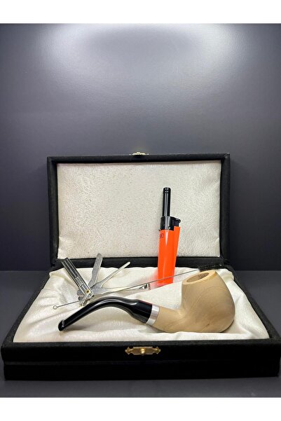 Pipsan Özel Kutulu Orijinal Ardıç Ağacı Pipo Set (Pipo Çakmağı, Pipo Kaşığı, Temizleme Aparatı)