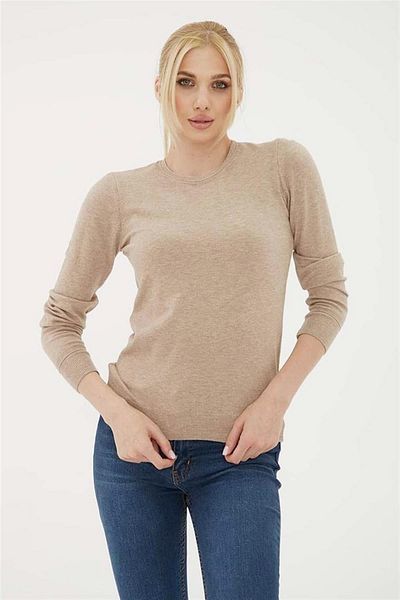 Fashion Friends Pulover cu gât crew Mink Melange
