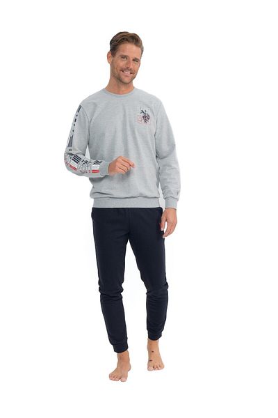 U.S. Polo Assn. Η.Π.Α. Polo Assn. Σετ ανδρικό μπλουζάκι και παντελόνι Grey Melange