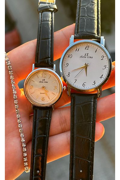 Show Time Dear Leather Cord Couple Clock
