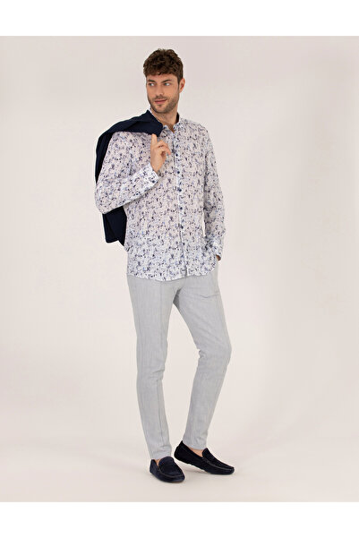 Pierre Cardin Синя сорочка Slim Fit з довгими рукавами 50265005-VR033