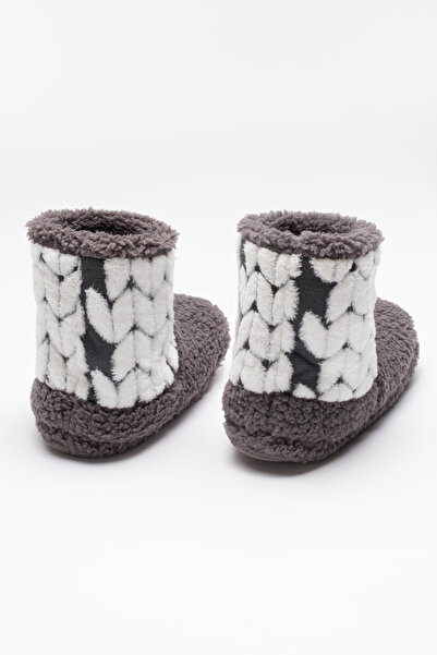 Penti Koyu Gri Desenli Ev Botu