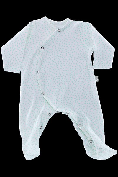 Boumini Newborn Baby Jumpsuit with Booties Leaves Mint