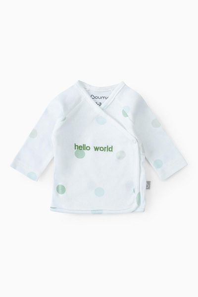 Boumini طقم خروج الطفل من المستشفى باللون الأخضر مكون من 6 قطع - Hello World