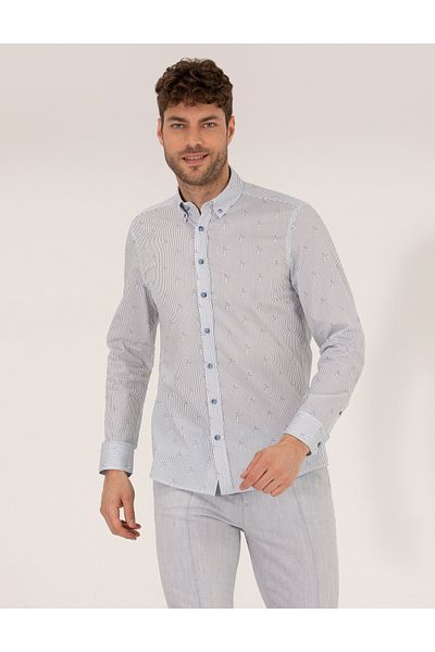 Pierre Cardin Μακρυμάνικο πουκάμισο Pink Slim Fit 50264896-vr041