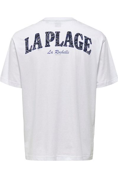 Only & Sons Onsmervyn Life Rlx Summer Ss Tee 22029519 P.λευκό