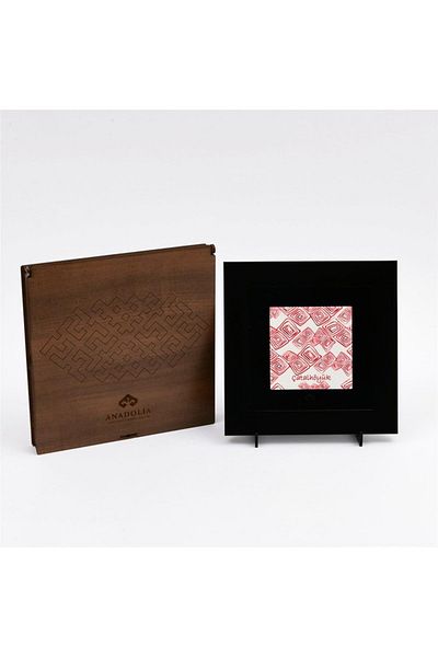 Anadolia Tablou din ceramică cu cadru negru Çatalhöyük Motif