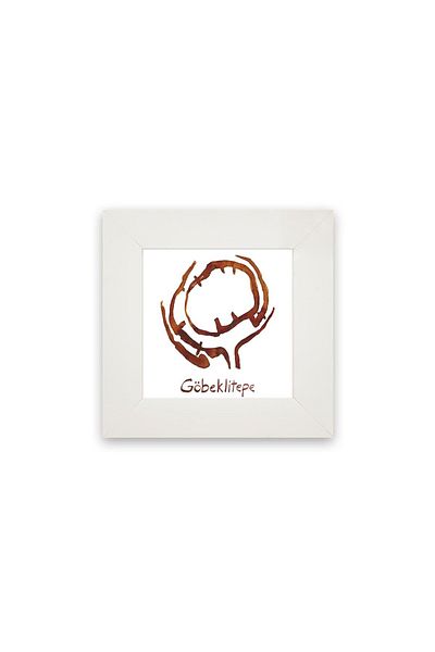 Anadolia Göbeklitepe Plan Tablou din ceramică cu cadru alb