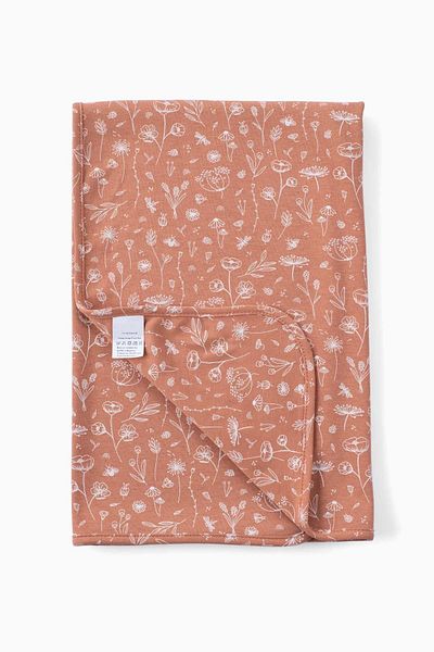 Boumini 80x80 Cm 100% Cotton Double Layer Baby Blanket Spring Floral Tile