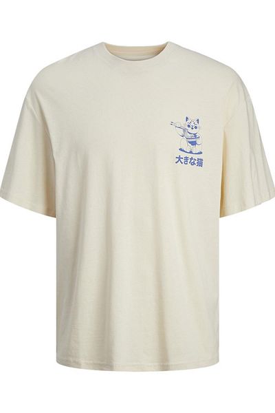 Jack & Jones Тениска JACK&JONES JORTOKYO MARKET SS CREW NECK TG LN 12256932 СМЕТАНА