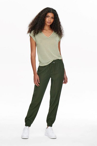 ONLY Onlkelda-Emery Mw - Khaki Color Pull-Up Pants, Noos Model