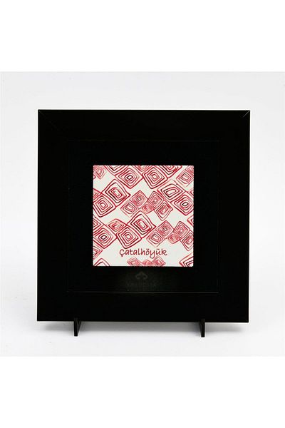 Anadolia Tablou din ceramică cu cadru negru Çatalhöyük Motif