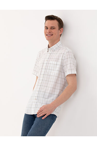 Pierre Cardin Haki Regular Fit Kısa Kollu Gömlek 50269178-VR027