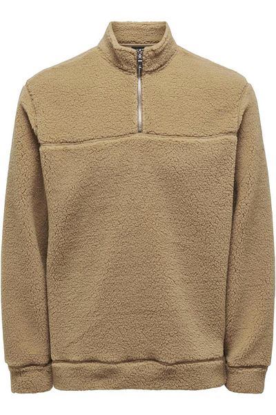Only & Sons Onsremy Reg 1/4 Zip Swt - Καφέ
