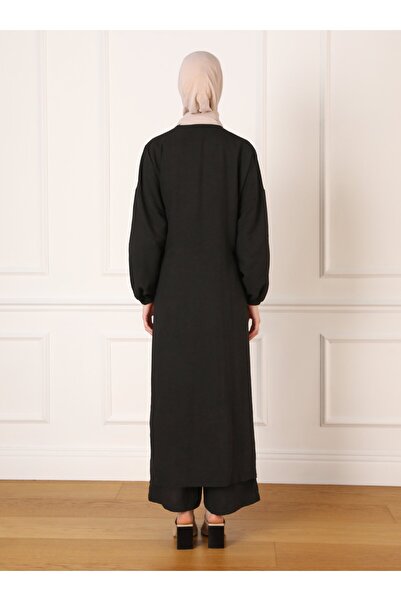 Refka Black Aerobin Ferace and Trousers Set - With Tie Detail