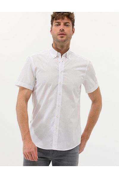 Pierre Cardin Μπεζ Slim Fit κοντομάνικο πουκάμισο 50269431-VR011