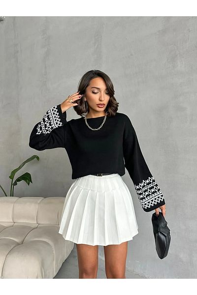 nosia fashion COPY - Pulover tricotat cu decolteu cu mâneci