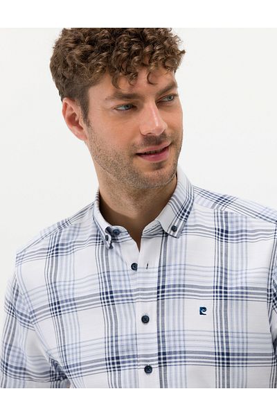Pierre Cardin Navy Blue Regular Fit Short Sleeve Shirt 50272370-Vr033