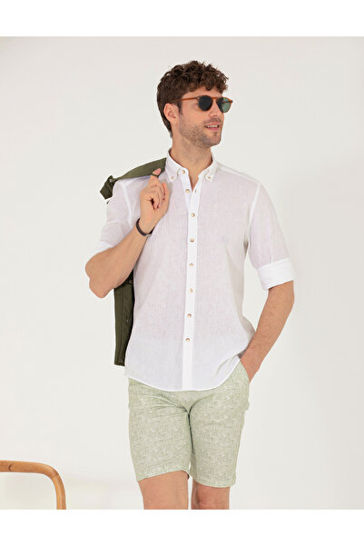 Pierre Cardin Cămașă albă cu mânecă lungă, croială normală 50265119-VR013