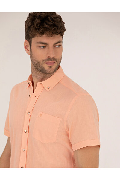 Pierre Cardin Помаранчева сорочка з короткими рукавами Regular Fit 50268184-VR051