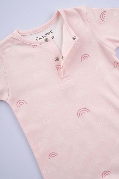 Boumini Cotton Short Sleeve Shorts Cotton White/Pink
