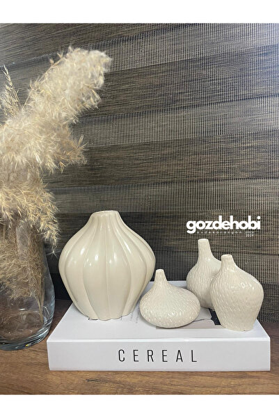 gözde hobi Gözdehobi Vazo Seti 4’lü | Dekorasyon Vazo Objeler Hm Muadil Seram...