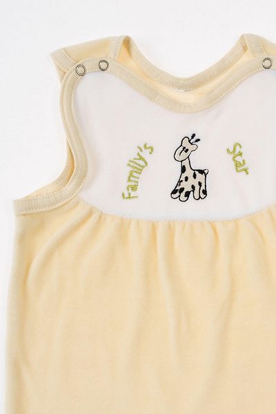 Uygun Bebe Premature Velvet Baby Onesie Newborn Hospital Exit Salopet Yellow
