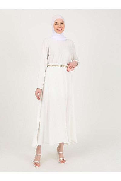 Refka Aerobin Flared Skirt with Elastic Waist - White - Woman
