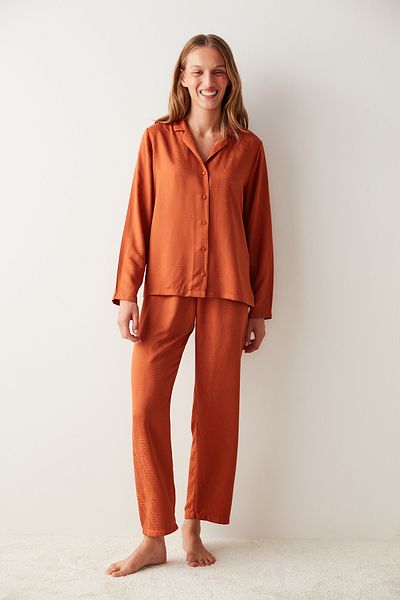 Penti Amber Aura Satin Pajama Set - Multicolored