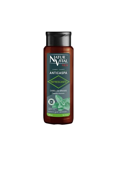 Natur Vital Männer Erfrischendes Anti-Schuppen-Shampoo Für Fettiges Haar 300 ml
