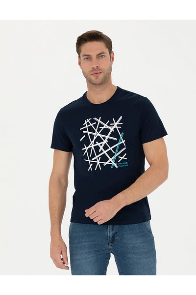 Pierre Cardin Μπλουζάκι Navy Blue Slim Fit 50272514-VR033