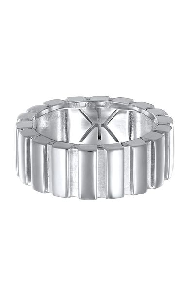 KUZZOI Ring Bandring Herren Massiv Rillenlook 925 Sterling Silber