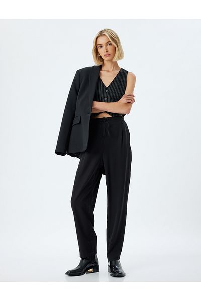 Koton High Waist Chino Pants Tie Waist
