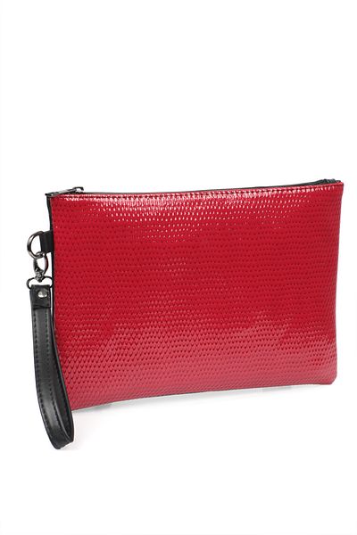 Capone Outfitters Patent Leather Snake Patterned Paris Women's Clutch Bag