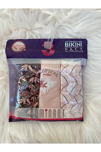 Dominant Bikini pentru femei Dominant Cotton - Pachet de 3 chiloți, culori mixte