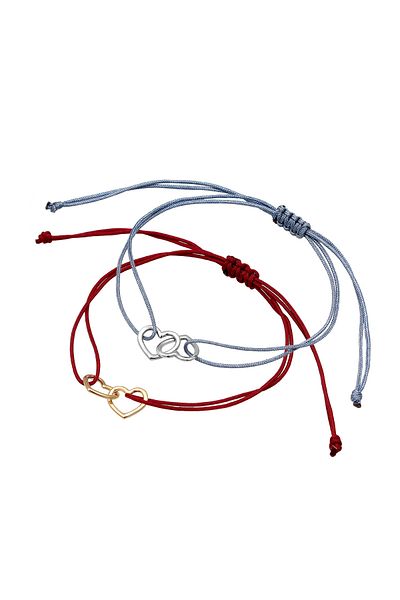 ELLI Armband Armband Herz Nylon 925er Sterling Silber vergoldet
