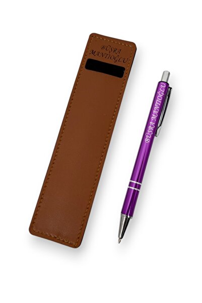 SürLaz Öğretmenler Günü Hediyesi İsme Özel El Yapımı Deri Kalem Kılıfı Ve İsm...