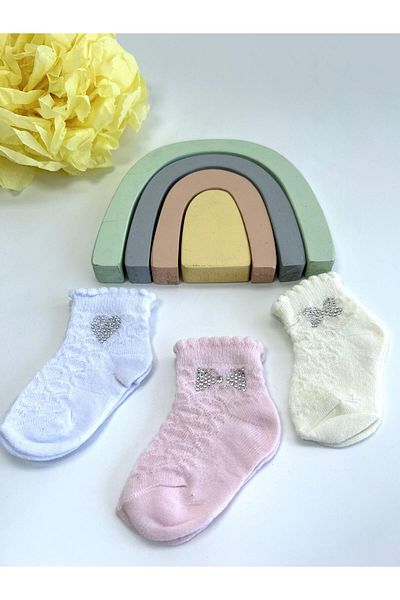 miabambim Set of 3 Stone Detailed Socks