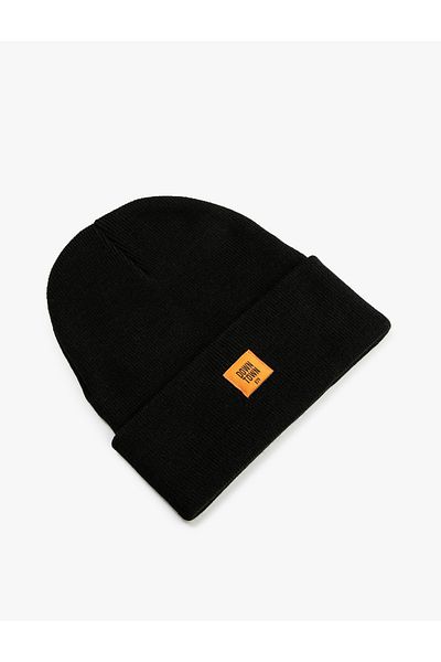 Koton Layered Beret Slogan Printed Label Embroidered