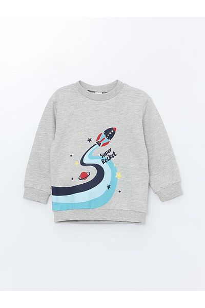LC Waikiki Lcw Baby BoySweatshirtand SweatpantsSet- Crew Neck, Long Sleeve, Printed,Setof 2