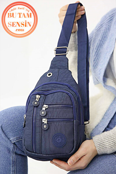 Bu Tam Sensin Lacivert Unisex Su Geçirmez Krinkıl Kumaşlı Fermuarlı 5 Bölmeli...