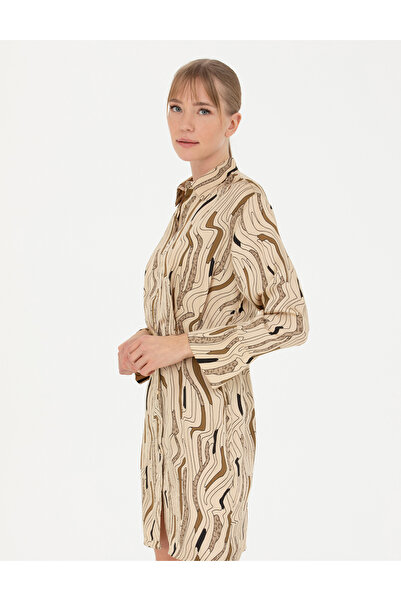 Pierre Cardin Krem Saten Gömlek Elbise 50273142-VR071