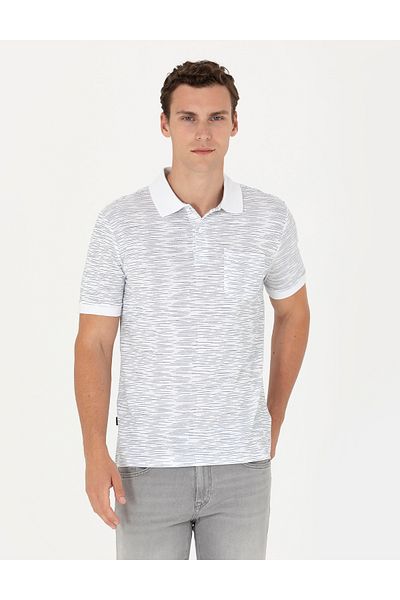Pierre Cardin Λευκό μπλουζάκι Polo Neck Regular Fit 50273576-VR013