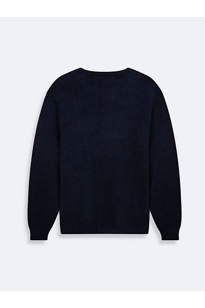 Ltb O-Neck Long Sleeve Knitwear Navy Blue Sweater