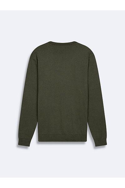 Ltb Basic Crew Neck Long Sleeve Knitwear Green Sweater