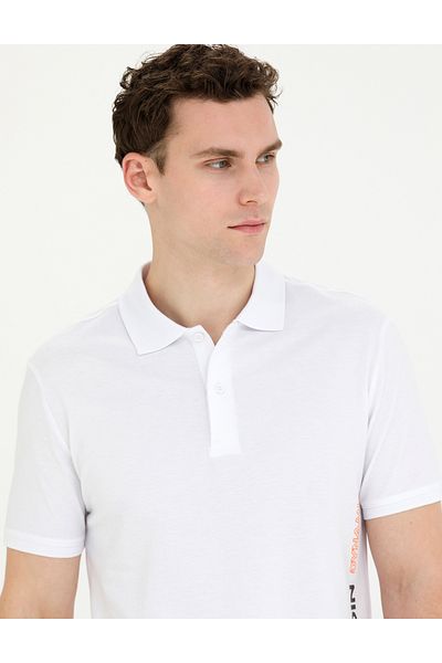 Pierre Cardin Λευκό μπλουζάκι με λαιμόκοψη Polo Slim Fit 50273571-VR013