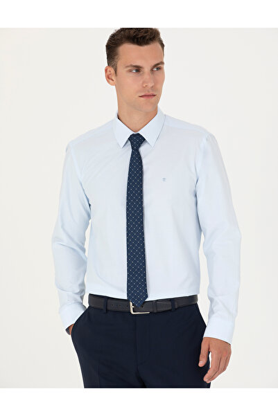 Pierre Cardin Світло-синя сорочка Slim Fit з довгими рукавами Basic 50275622-...