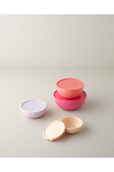 English Home Blitz Plastic 4-Piece Storage Set - 220ml, 428ml, 687ml, 1100ml Colorful