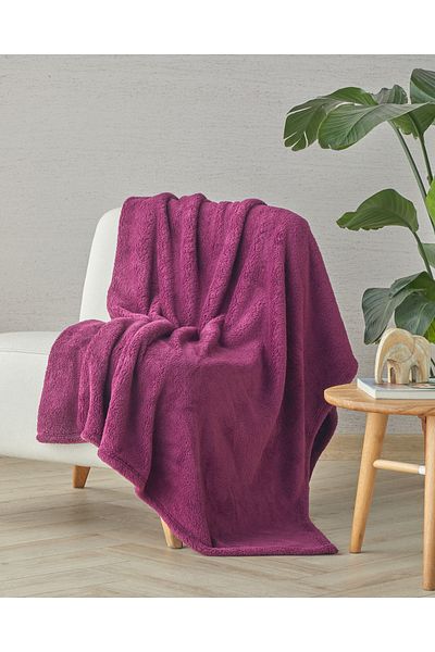 English Home Claret Red Cozy Wellsoft Tv Blanket