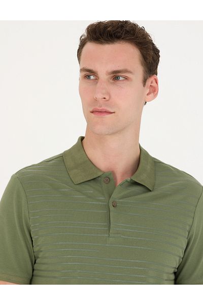 Pierre Cardin Μπλουζάκι Polo Neck Khaki Slim Fit 50275708 -vr027